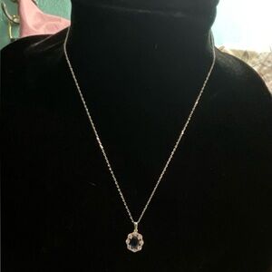 Oval 1.75 ct Sapphire & Diamond Necklace